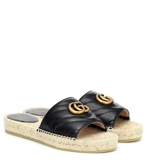 gucci women's espadrille slide sandals|gucci espadrilles farfetch.